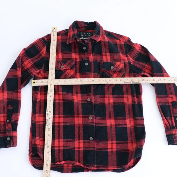 Jachs New York Red Black Checker 100% Cotton Outdoor Gorpcore  Button Up Shirt M - Picture 4 of 11